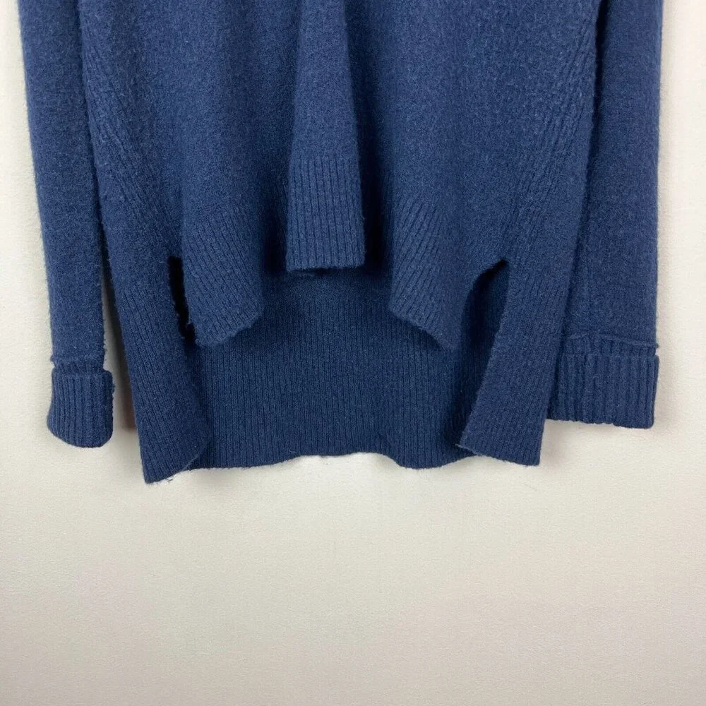 J.‎ Crew V-Neck Sweater In Yarn Womens Medium Navy Blue Merino Wool Alpaca Knit